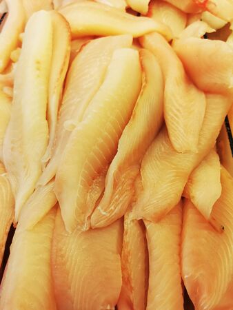 Fish Market. Fresh fish stand market presentationの写真素材
