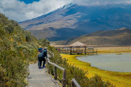 Cotopaxi national park, Ecuador in a sunny and windy dayの写真素材