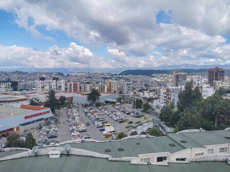 Panorama of Quito, Ecuador from the Pichincha Volcano.の写真素材