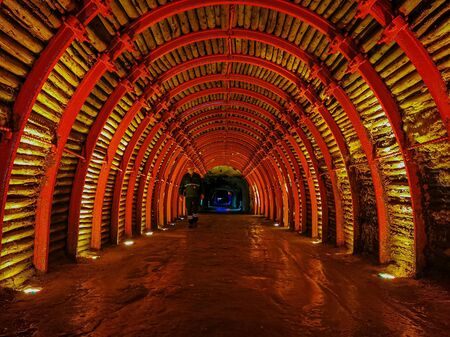 ZIPAQUIRA, COLOMBIA - NOBEMBER 12, 2019: Underground Salt Cathedral Zipaquira built within the tunnels from a mine 200 meters underground.のeditorial素材