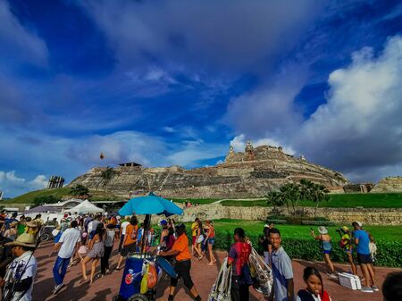 CARTAGENA, COLOMBIA - NOVEMBER 05, 2019 :Castillo de San Felipe de Barajas castle in Cartagena de Indias, Colombia.のeditorial素材