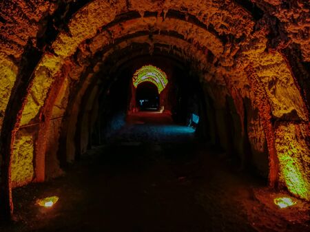 ZIPAQUIRA, COLOMBIA - NOVEMBER 12, 2019: Underground Salt Cathedral Zipaquira built within the tunnels from a mine 200 meters underground.のeditorial素材