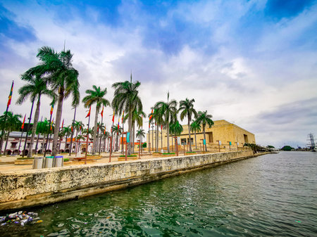 CARTAGENA, COLOMBIA - NOVEMBER 12, 2019:View of the Julio Cesar Turbay Ayala Cartagena de Indias Convention Center.のeditorial素材
