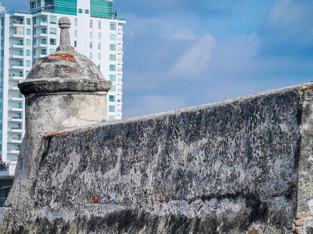 fort buildings in touristic town of Cartagena - Colombia.の写真素材