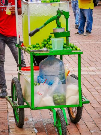 CARTAGENA, COLOMBIA - NOVEMBER 12, 2019: Street vendors in Unesco delared city centre, old townのeditorial素材