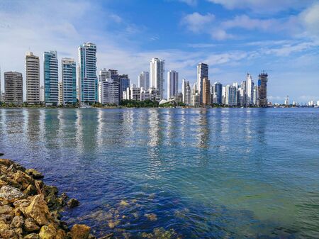 Bocagrande neighborhood of Cartagena, Colombia. Skyline architecture of the city.の写真素材