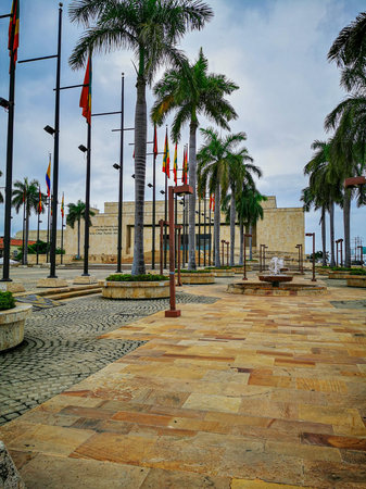 CARTAGENA, COLOMBIA - NOVEMBER 12, 2019:View of the Julio Cesar Turbay Ayala Cartagena de Indias Convention Center.のeditorial素材