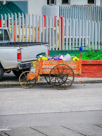 CARTAGENA, COLOMBIA - NOVEMBER 12, 2019: Streets of the colorful historic city centre, which itself is a tourist attraction of Cartagena, Colombia.のeditorial素材