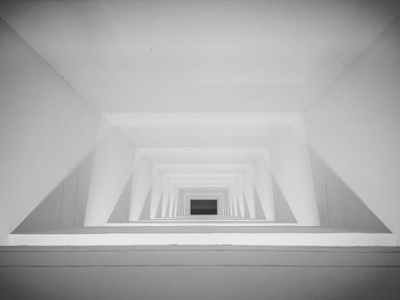 Abstract stairs in black and white, abstract steps, stairs in the city, steps,black and white photo,...