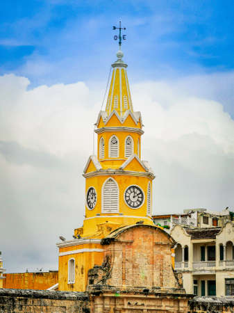 CARTAGENA, COLOMBIA - NOVEMBER 12, 2019: Streets of the colorful historic city centre, which itself is a tourist attraction of Cartagena, Colombiaのeditorial素材
