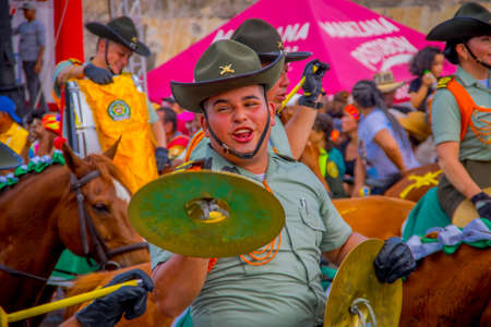 CARTAGENA, COLOMBIA - NOVEMBER 07, 2019: Law enforcment personel at the independece day parade on the streets of Cartagenaのeditorial素材