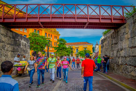 CARTAGENA, COLOMBIA - NOVEMBER 07, 2019: Street food at the independece day parade on the streets of Cartagena.のeditorial素材