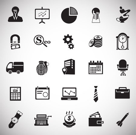 Business icons set on white backgroundのイラスト素材