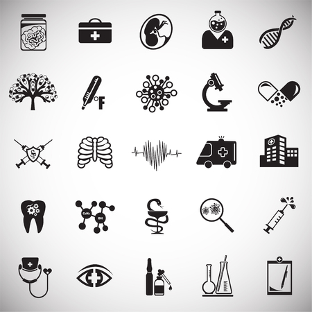 Medical icons set on white backgroundの写真素材