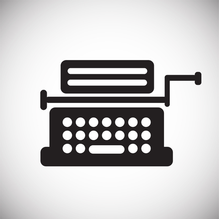 Office typing machine on white background iconの写真素材