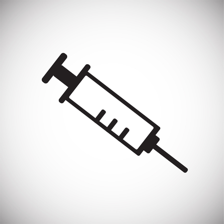 Medical syringe on white background iconの写真素材