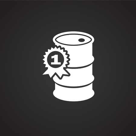 Oil barrel number one on black background iconのイラスト素材