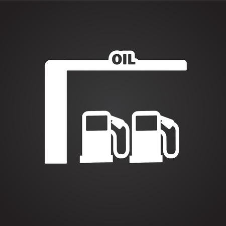 Petrol station fuel on black background iconのイラスト素材
