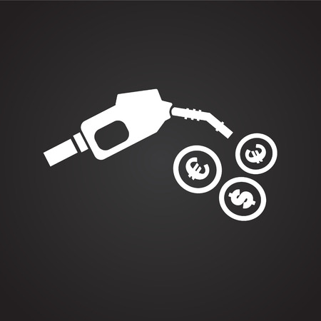 Petrol station fuel on black background iconの写真素材