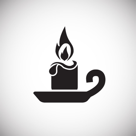 Christmas candle on white background iconのイラスト素材