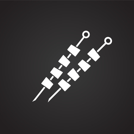 Kebab bbq on black background iconのイラスト素材