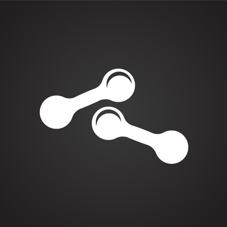 Dumbells on black background iconのイラスト素材