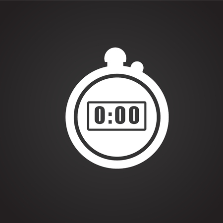 Stopwatch on black background iconのイラスト素材