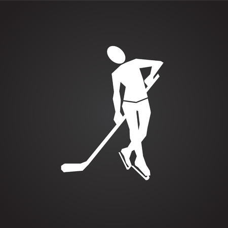 Hockey on black background iconのイラスト素材