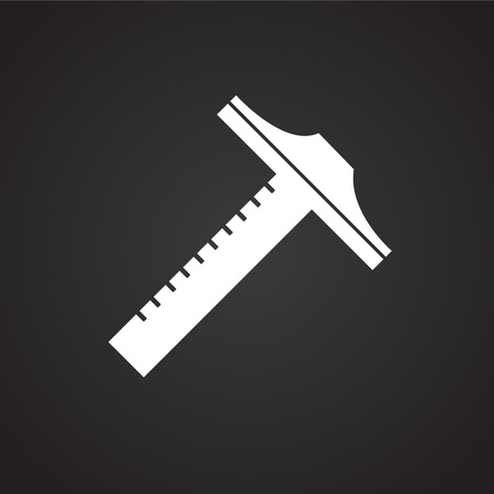 Caliper tool on black background iconの写真素材