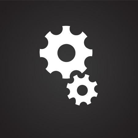 Mechanical gears on black background iconのイラスト素材