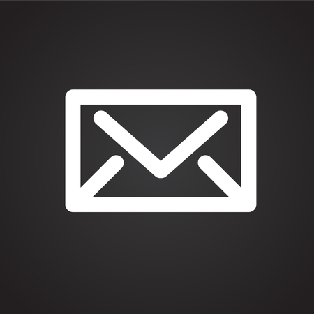 Mail envelope on black background iconのイラスト素材
