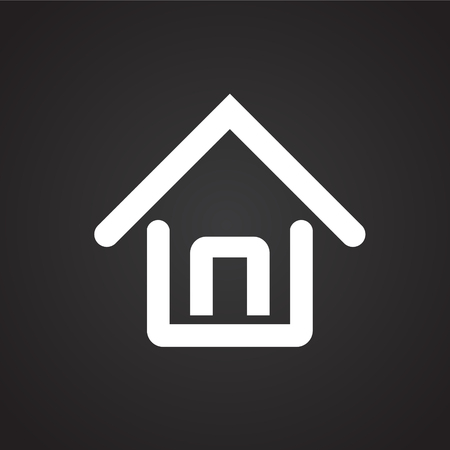 Home house on black background iconのイラスト素材