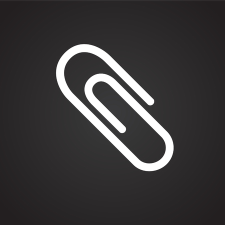 Attachment clip on black background iconのイラスト素材