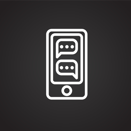 Chat bubles on black background iconのイラスト素材