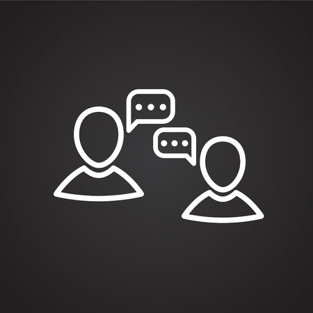 Business conversation thin line on black background iconのイラスト素材
