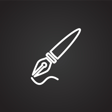 Business pen thin light on black background iconのイラスト素材