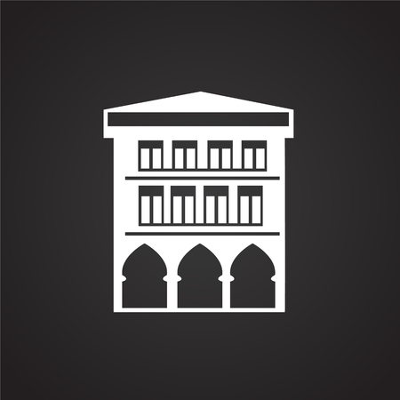 City building on black background iconの写真素材