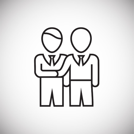 Business partnership thin line on white background iconのイラスト素材