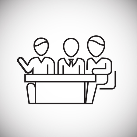 Business meeting thin line on white background iconのイラスト素材