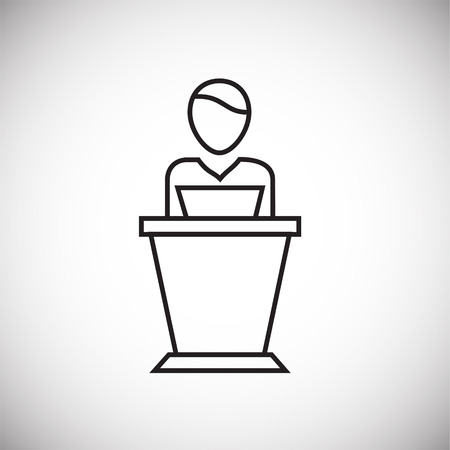 Speaker tribune thin line on white background iconのイラスト素材