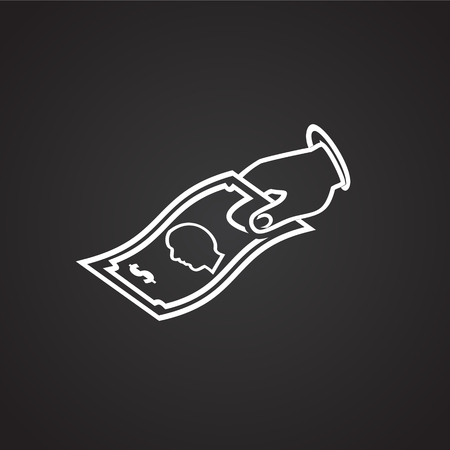Payment thin line on black background iconのイラスト素材