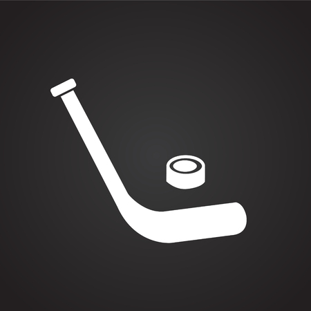Hockey gear on black background iconのイラスト素材