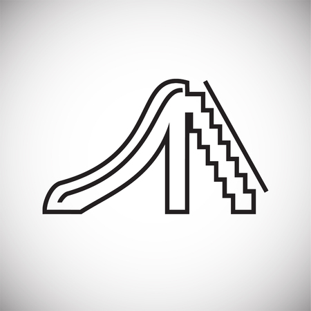 Ice slide thin line on white background iconのイラスト素材