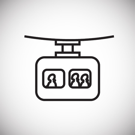 Ski lift thin line on white background iconのイラスト素材