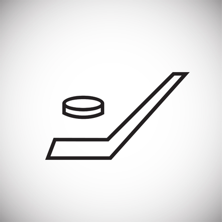 Hockey game thin line on white background iconのイラスト素材