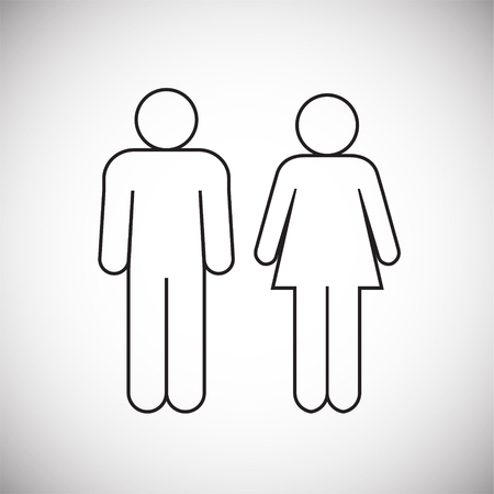 Couple figure on white background iconの写真素材