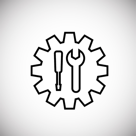 Set up techinical support thin line on white background iconのイラスト素材