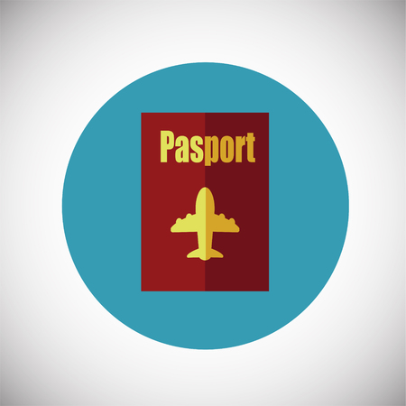 Passport on flat background iconのイラスト素材