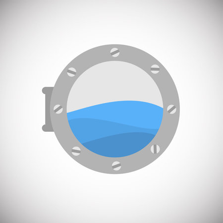 Ship illuminator flat on white background iconのイラスト素材