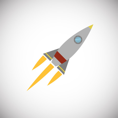 Rocket aircraft icon on white background iconの写真素材